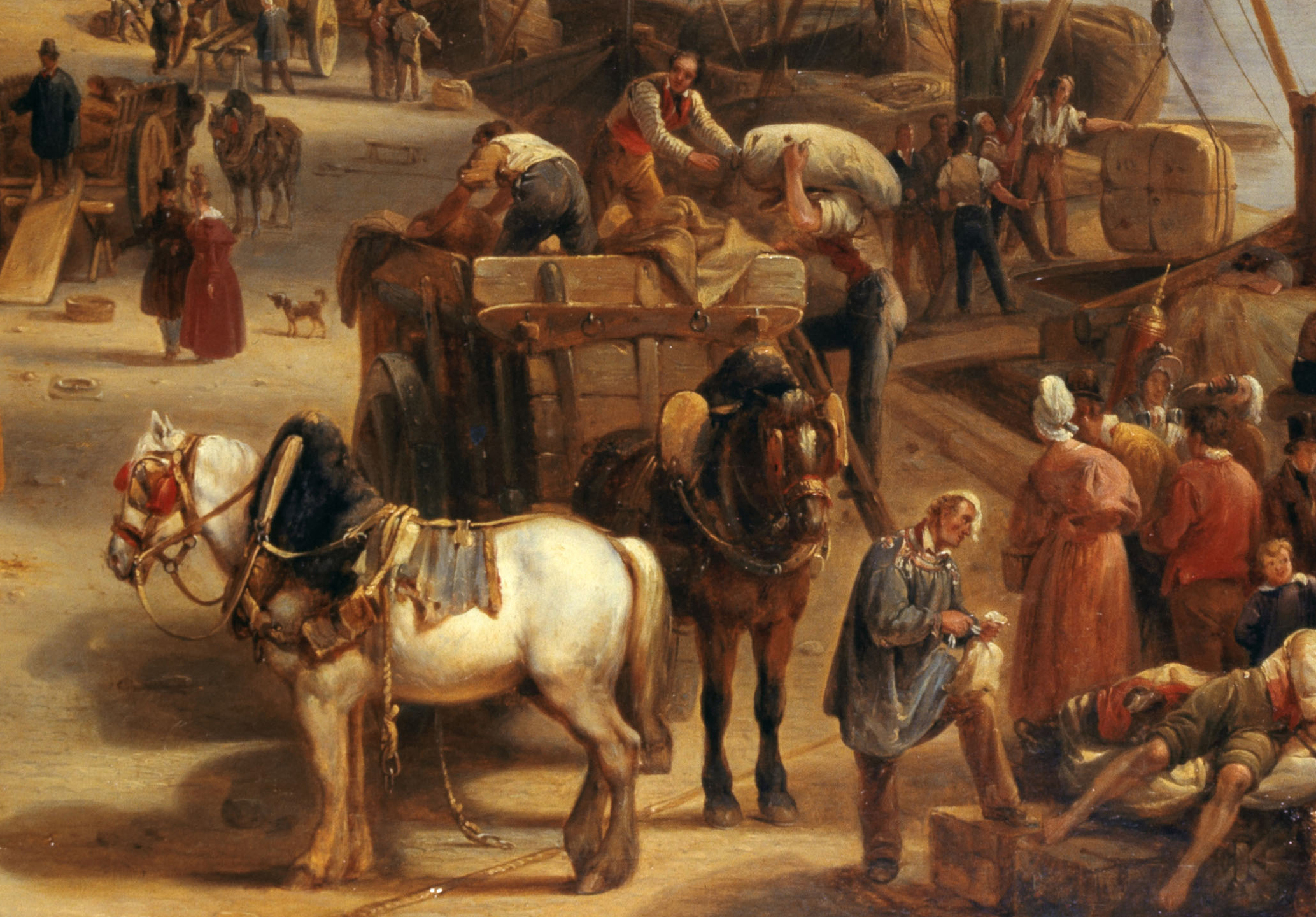 Jean-Auguste Gagnery (nÈ en 1778). "Le port Saint-Nicolas". Huile sur toile, 1834. Paris, musÈe Carnavalet.